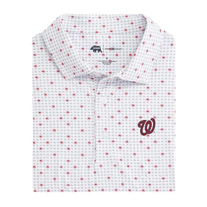 men's textured polo shirts-Washington Nationals Tour Logo Printed Performance Polo