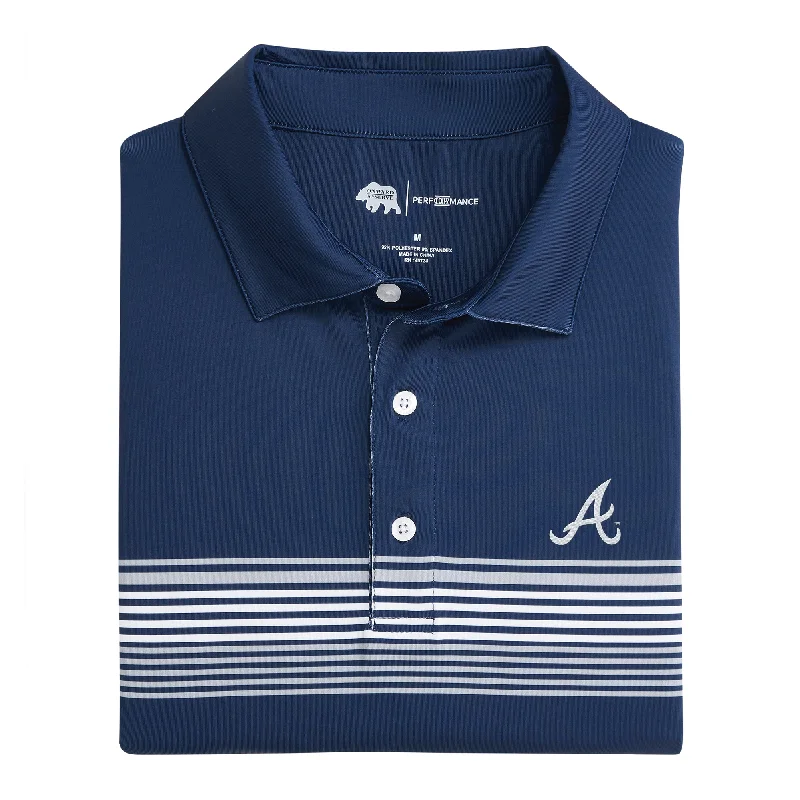 men's chic polo shirts-Atlanta Braves Prestwick Printed Performance Polo