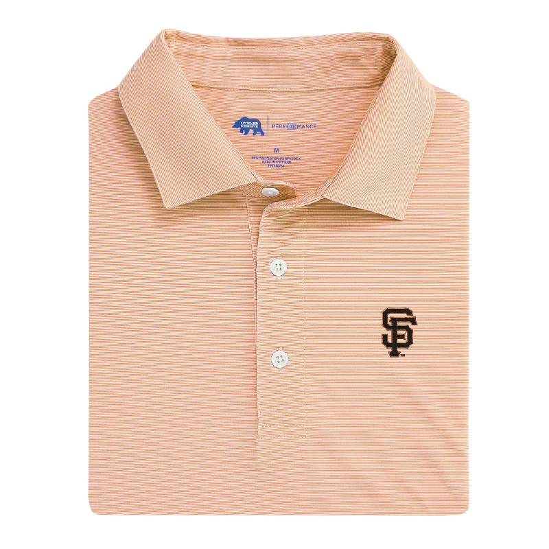 men's premium polo shirts-San Francisco Giants Hairline Stripe Performance Polo