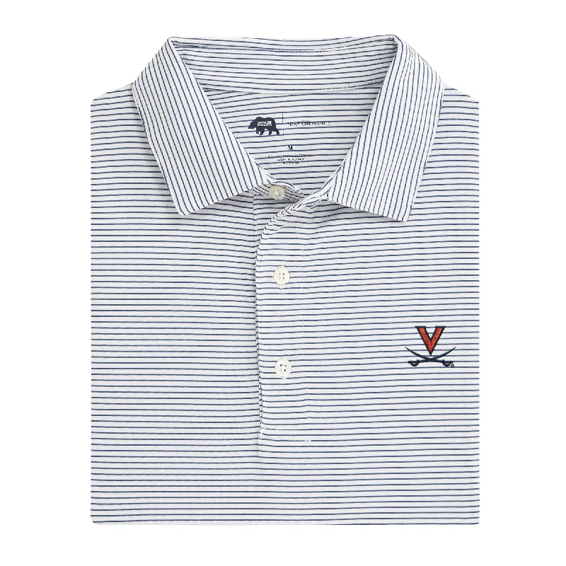 men's everyday polo shirts-Virginia Birdie Stripe Performance Polo