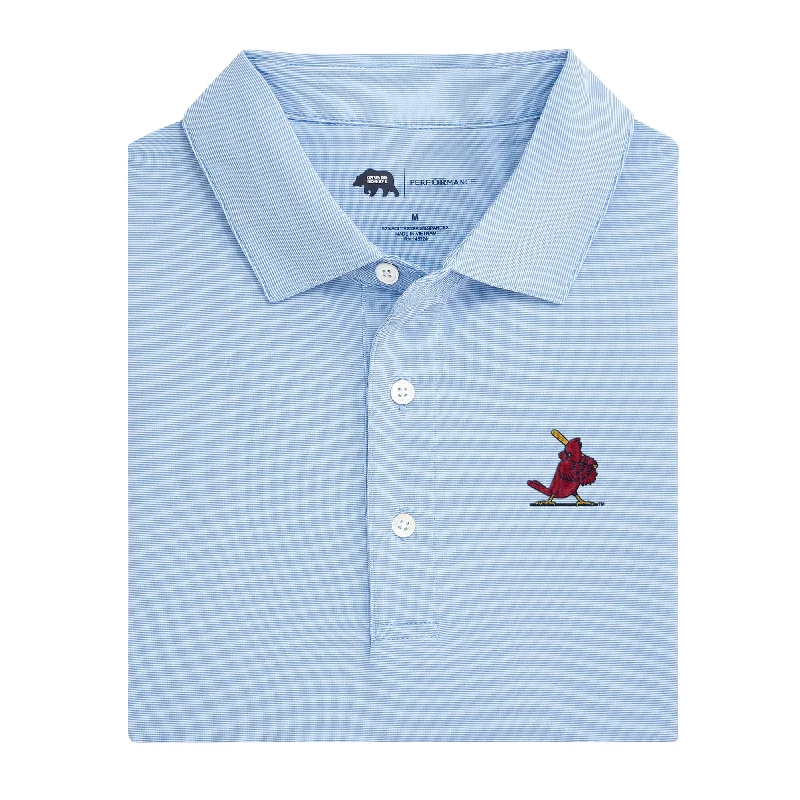 men's new arrival polo shirts-St. Louis Cardinals Cooperstown Hairline Stripe Performance Polo