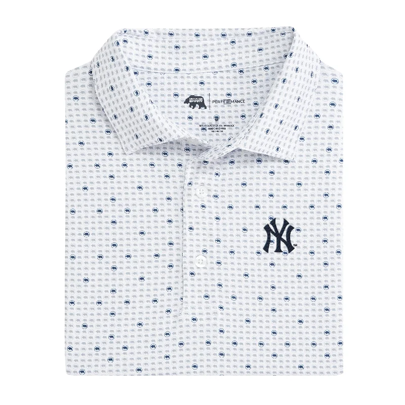 men's pique polo shirts-New York Yankees Tour Logo Printed Performance Polo