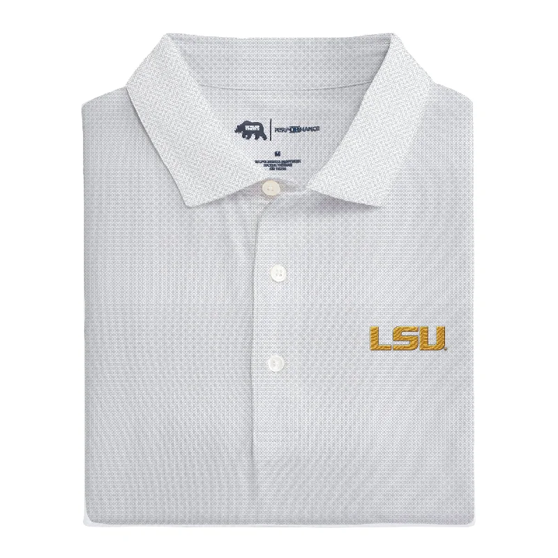 men's vacation polo shirts-LSU Range Printed Performance Polo