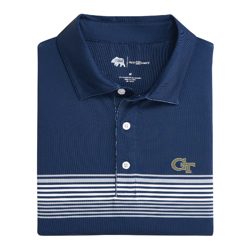 men's comfortable polo shirts-Georgia Tech Prestwick Printed Performance Polo