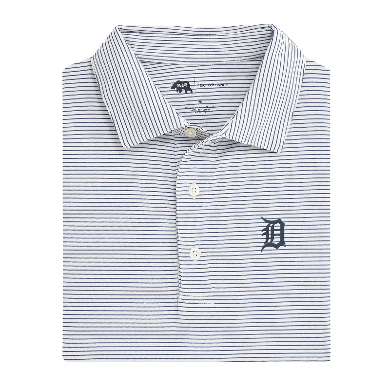 men's sporty chic polo shirts-Detroit Tigers Birdie Stripe Performance Polo