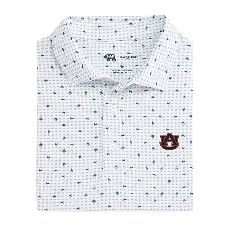 men's winter polo shirts-Auburn Tour Logo Printed Performance Polo