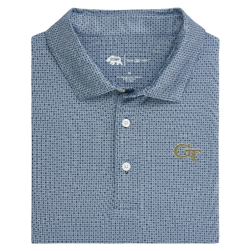 men's easy-care polo shirts-Georgia Tech Range Printed Performance Polo