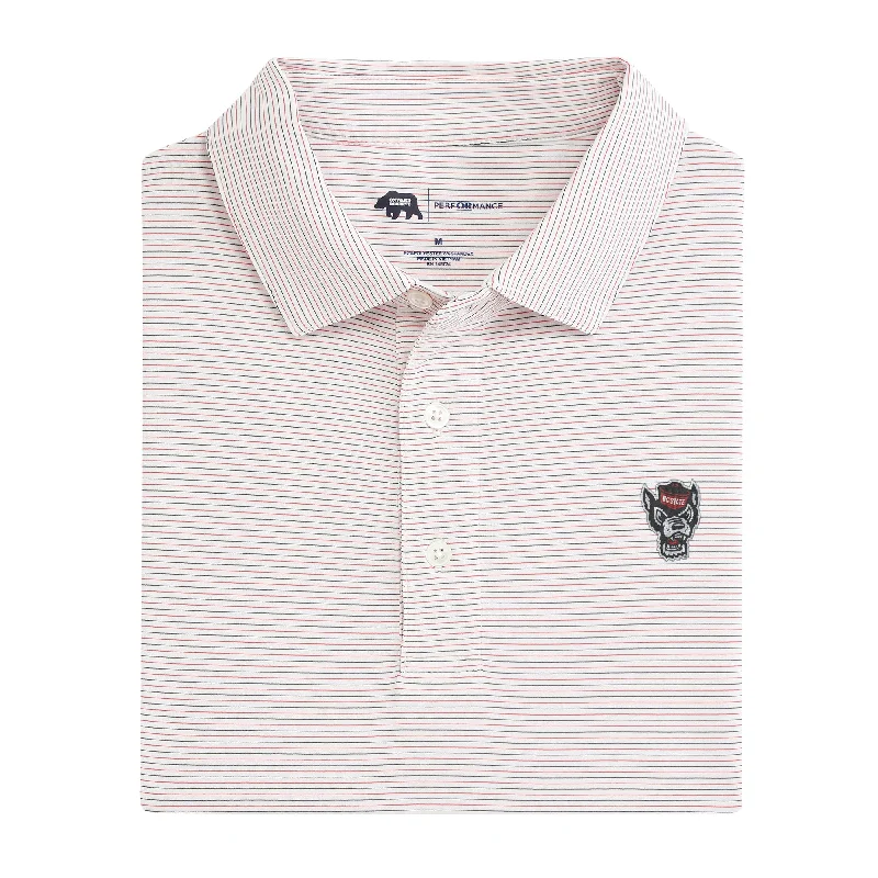 men's party polo shirts-Tuffy Head Tour Stripe Performance Polo