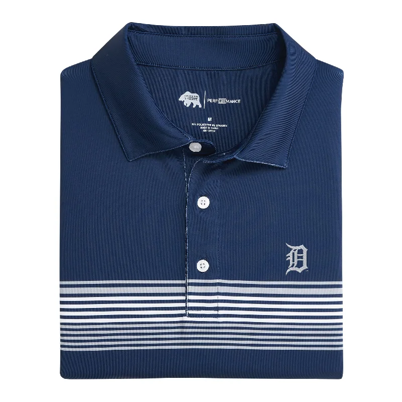 men's printed polo shirts-Detroit Tigers Prestwick Printed Performance Polo