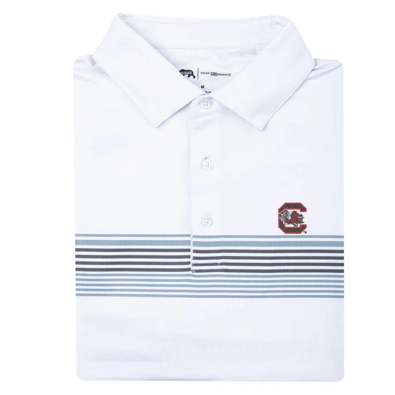 men's cotton polo shirts-South Carolina Prestwick Printed Performance Polo