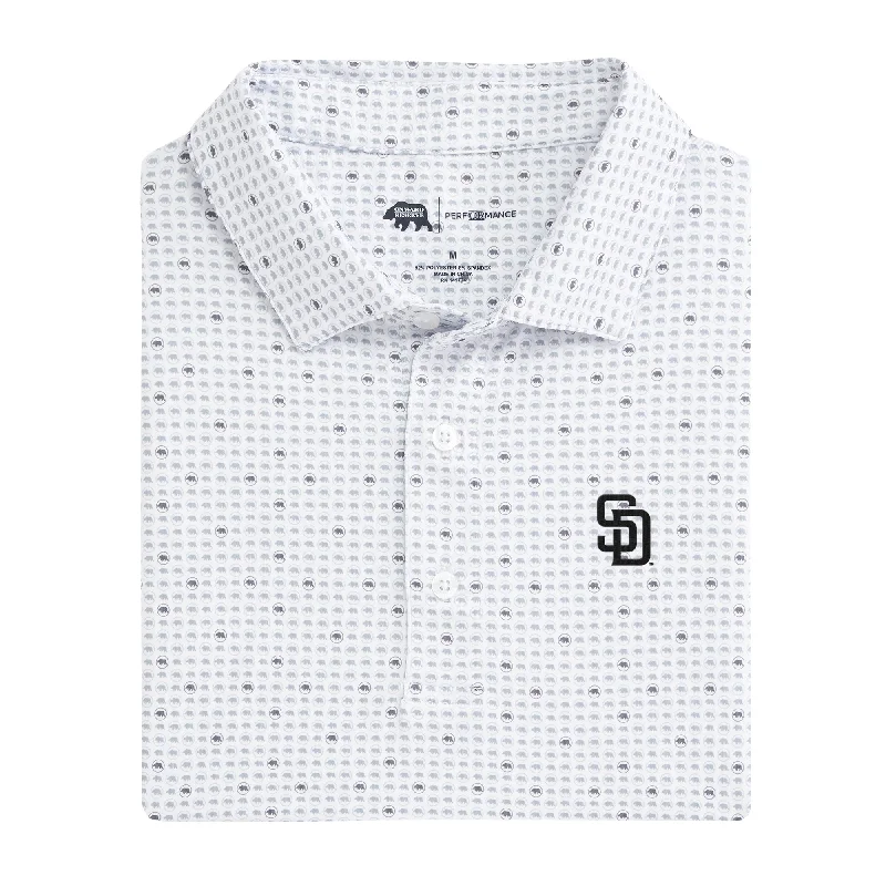 men's innovative polo shirts-San Diego Padres Tour Logo Printed Performance Polo