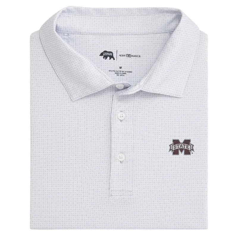 men's slim fit polo shirts-Mississippi State Range Printed Performance Polo