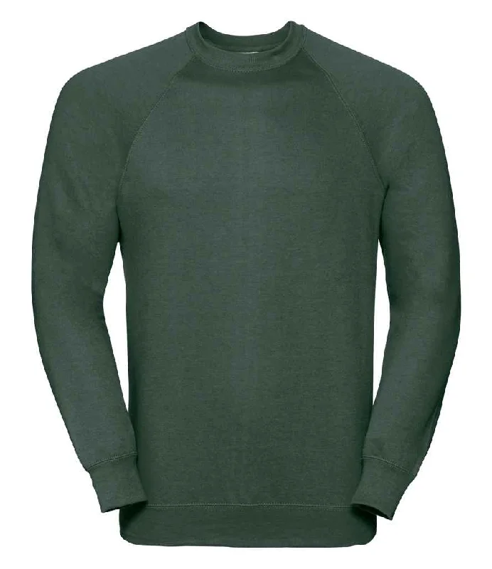 men's checked sweatshirts-Russell Raglan Sweatshirt | Bottle Green