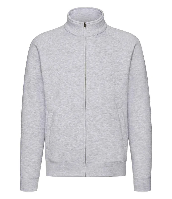 men's cozy fit sweatshirts-Fruit of the Loom Premium Sweat Jacket | Heather Grey