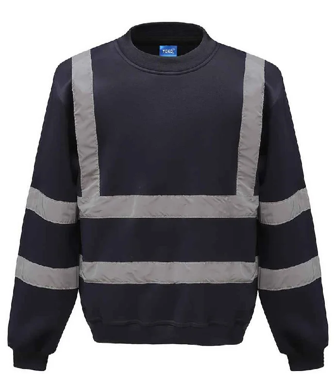 men's versatile sweatshirts-Yoko Hi-Vis Sweatshirt | Navy