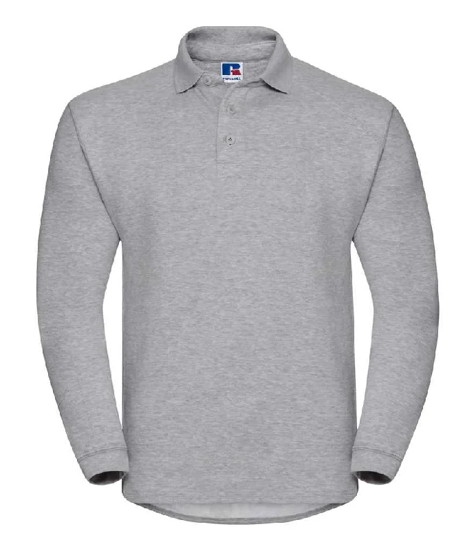 men's lightweight sweatshirts-Russell Heavy Duty Collar Sweatshirt | Light Oxford