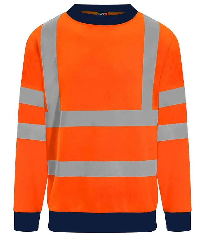 men's event sweatshirts-Pro RTX High Visibility Two Tone Sweatshirt | Orange/Navy