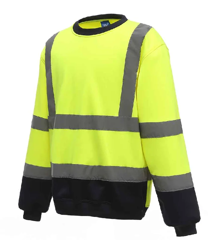 men's athletic sweatshirts-Yoko Hi-Vis Sweatshirt | Yellow/Navy