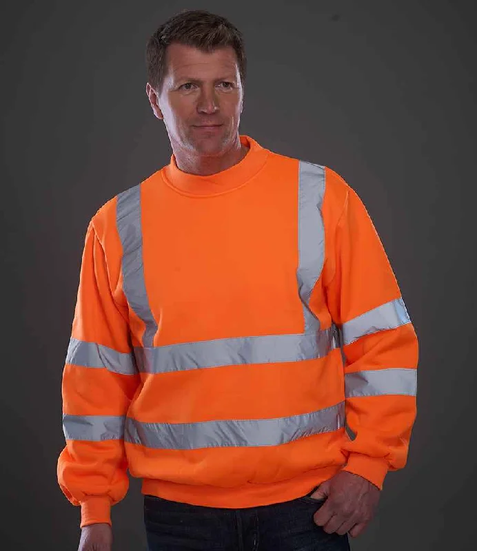 men's practical sweatshirts-Yoko Hi-Vis Sweatshirt | Orange