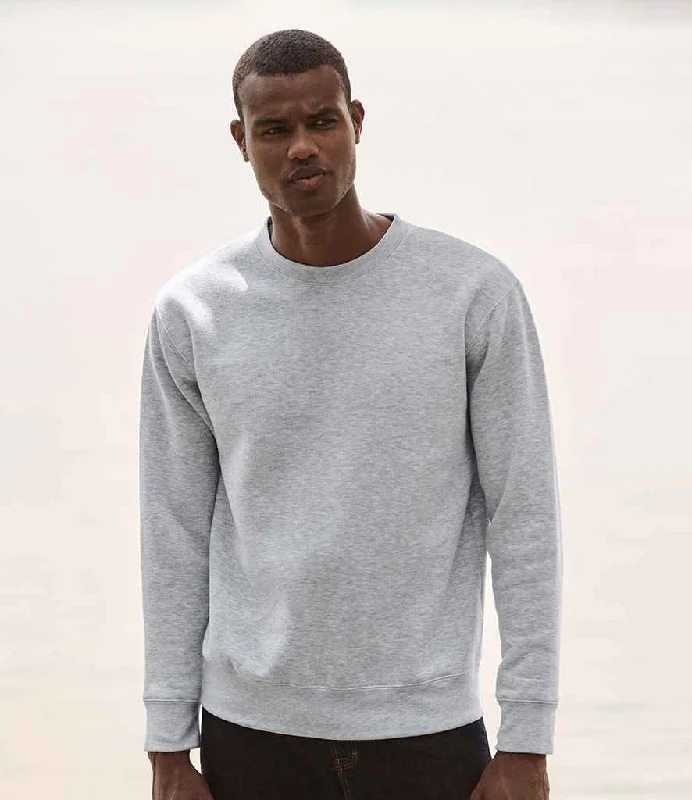 men's insulated sweatshirts-Fruit of the Loom Premium Drop Shoulder Sweatshirt | Heather Grey