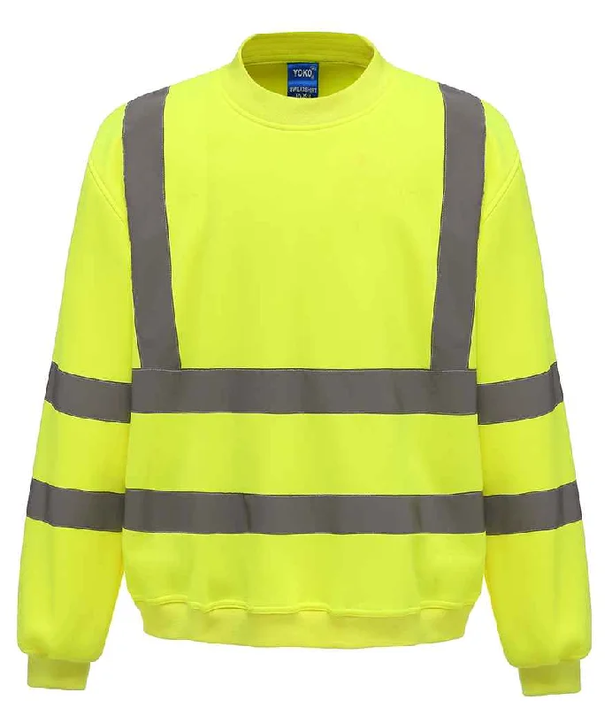 men's casual sweatshirts-Yoko Hi-Vis Sweatshirt | Yellow