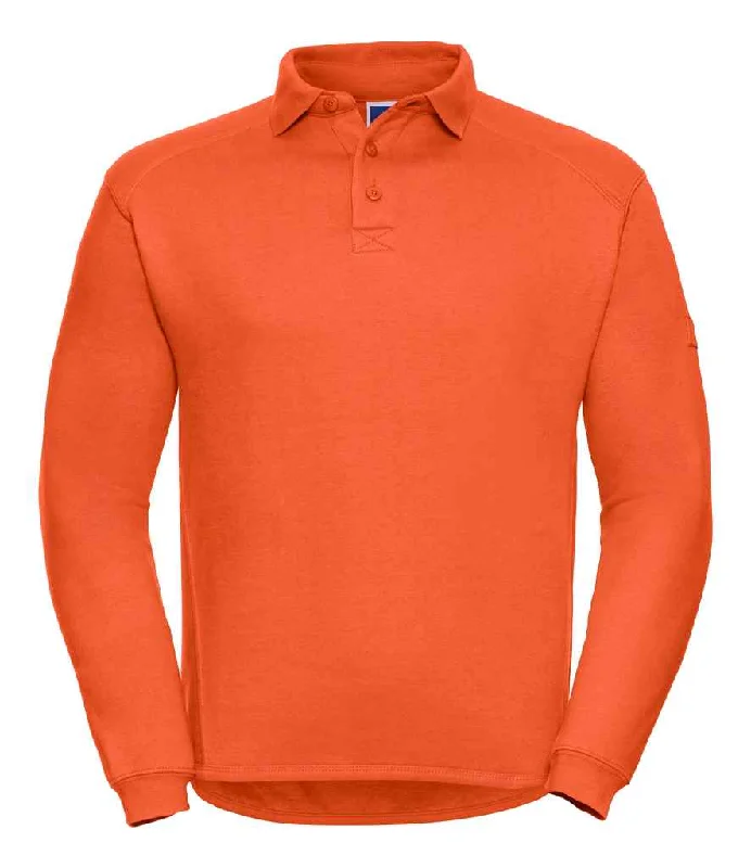 men's cotton sweatshirts-Russell Heavy Duty Collar Sweatshirt | Orange