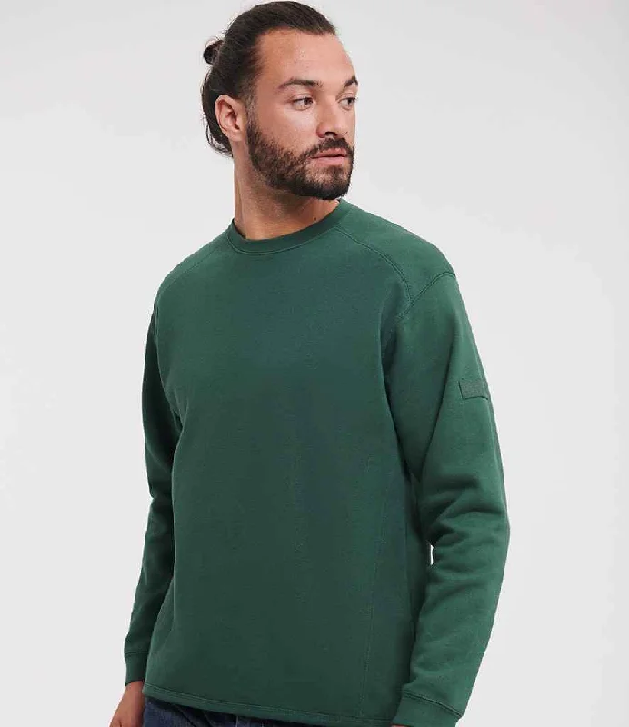 men's sportswear sweatshirts-Russell Heavyweight Sweatshirt | Bottle Green