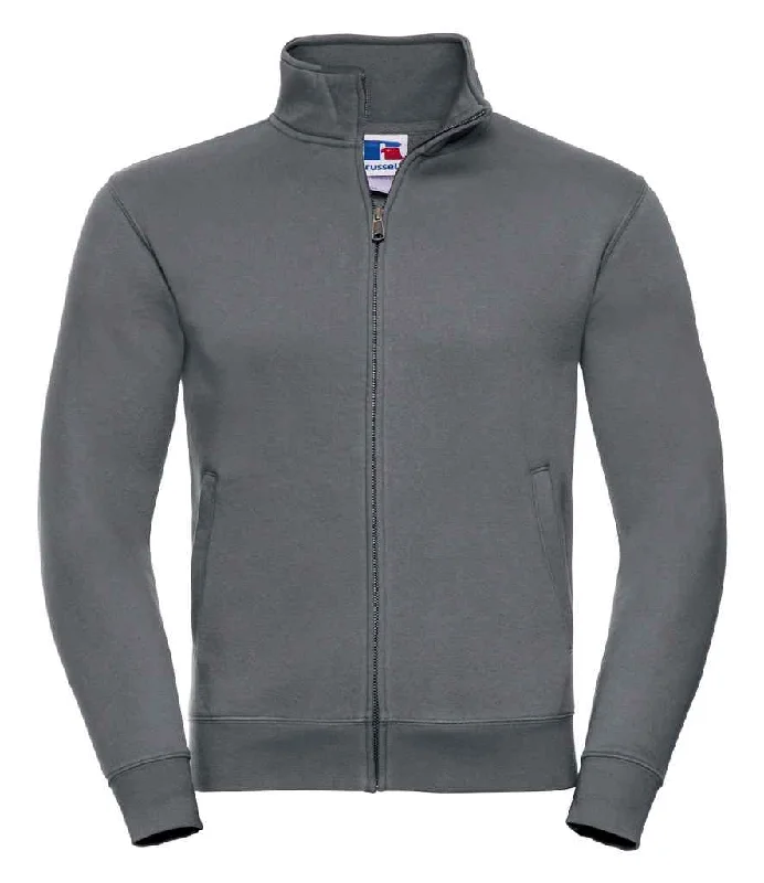 men's regular fit sweatshirts-Russell Authentic Sweat Jacket | Convoy Grey