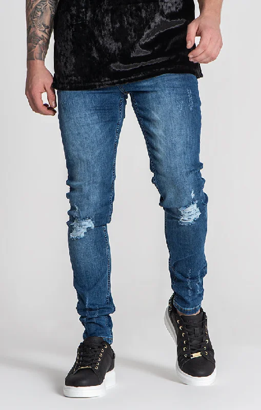 men's ankle pants-Dark Blue Core Skinny Jeans