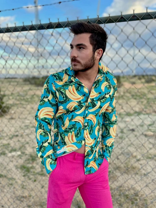 men's tennis shirts-bananas dammit LS