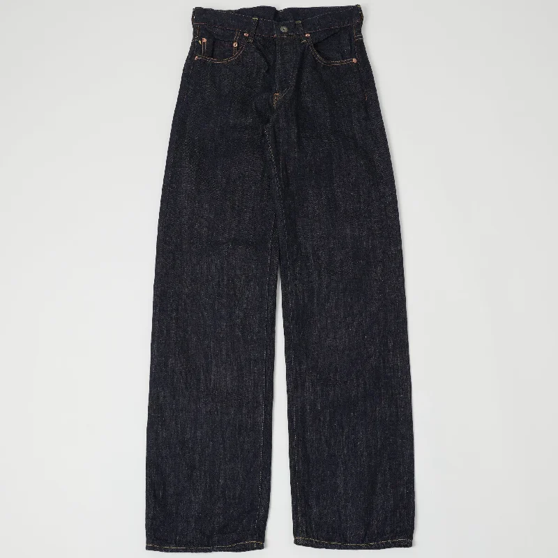 men's slim jeans-ONI 202 KIRAKU 'Natural Indigo' 13oz Wide Straight Jean - One Wash