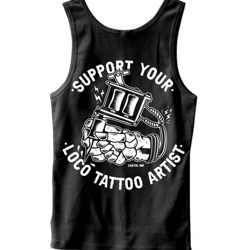 men's tank top for fall-Support Your Loco Tattoo Artist Men's Tank Top