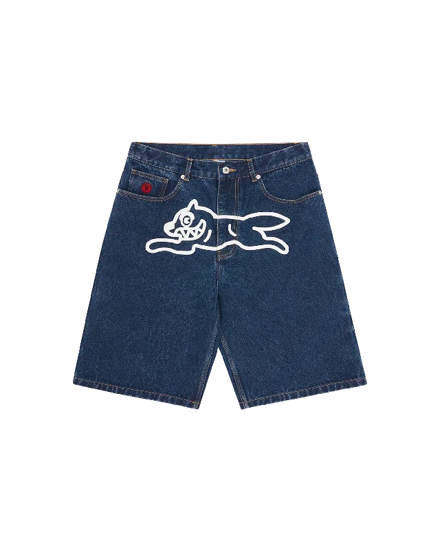 men's recycled pants-Running Dog Denim Shorts