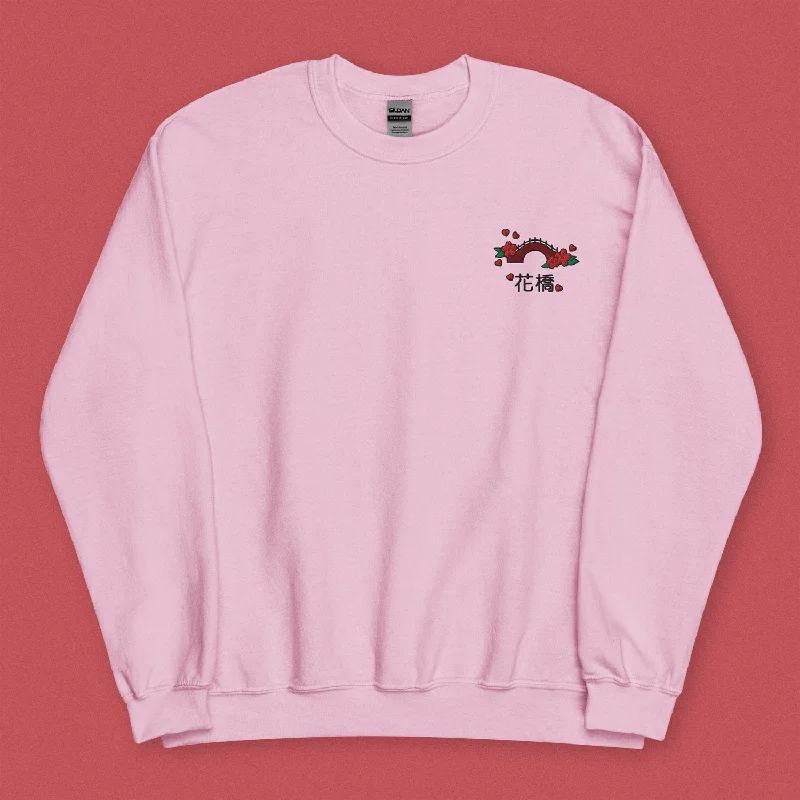 men's modern sweatshirts-Flower Bridge Embroidered Sweatshirt - Limited Valentine's Edition