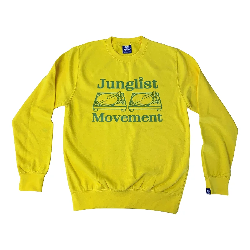 men's hooded sweatshirts-Junglist Movement - Yellow & Green Sweatshirt