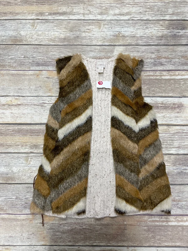 men's stylish vests-Vest Faux Fur & Sherpa By Chicos In Multi-colored, Size: Xs