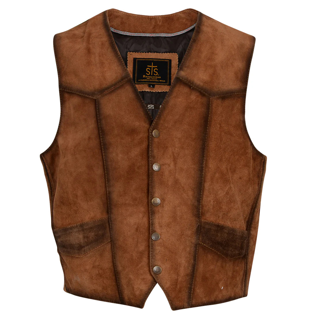 men's safety vests-STS Ranchwear Men's Chisum Vest in Rusty Nail