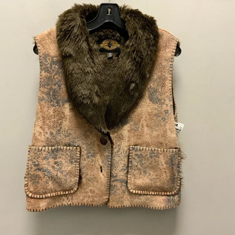 men's classic vests-Vest Faux Fur & Sherpa By Cmb In Brown, Size: M