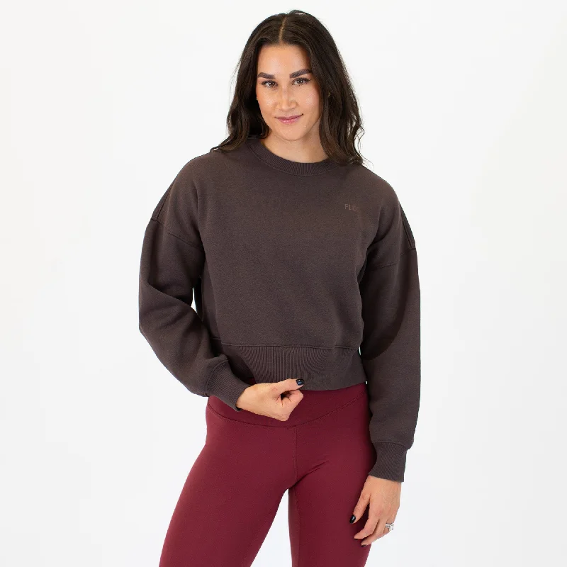 men's classic sweatshirts-Affinity Crop Crewneck Sweatshirt