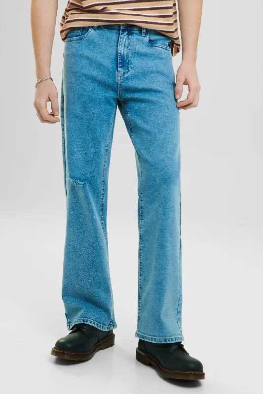 men's urban trousers-Jeans jambe droite coupe confort - Homme