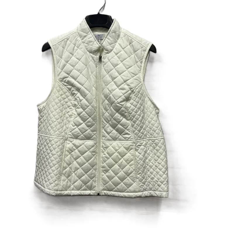 men's gym vests-Vest Puffer & Quilted By Croft And Barrow In White, Size: 1x