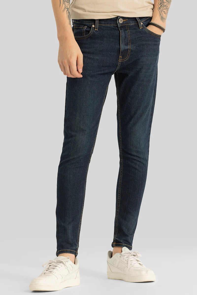 men's work pants-Delphine Navy Skinny Fit Jeans