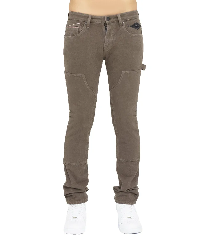 men's windproof trousers-ROCKER SLIM RIGID 'LUCKY BASTARD' IN ARMY GREEN