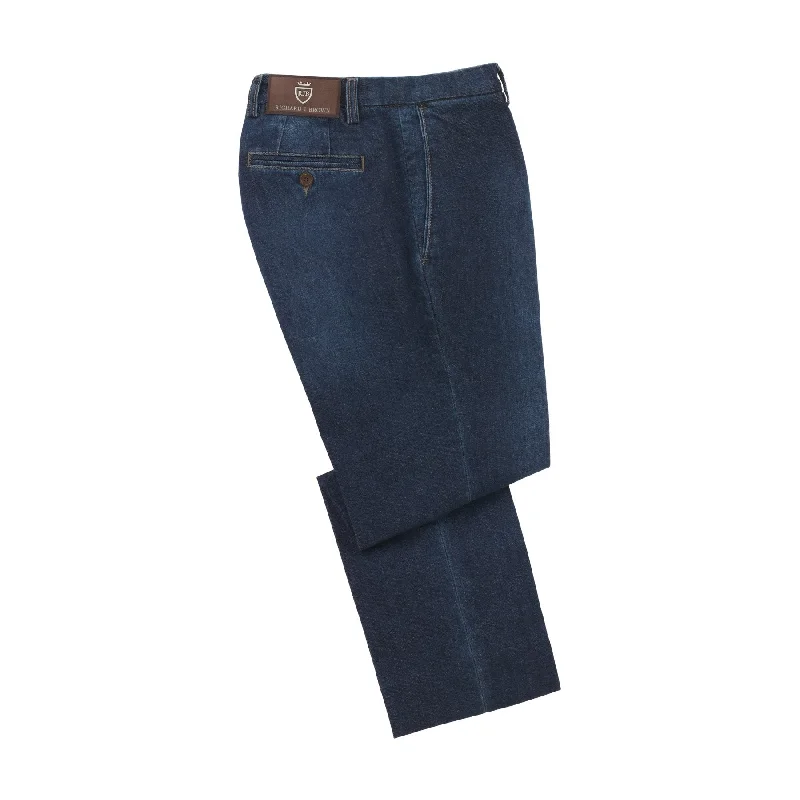 men's gym trousers-Slim-Fit Stretch-Cotton and Cashmere-Blend Jeans in Denim Blue