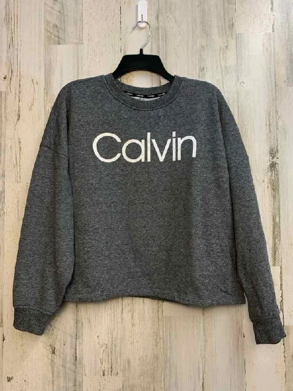 men's athletic sweatshirts-CALVIN KLEIN Tops Size XL Gray SWEATSHIRT Sweatshirt