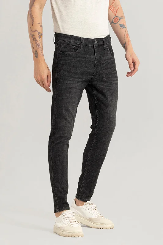 men's wool trousers-Osprey Black Skinny Fit Jeans