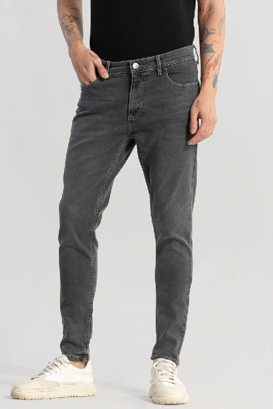 men's business pants-Rocco Iron Grey Skinny Fit Jeans