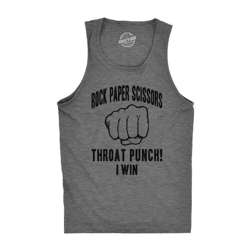 men's tank top mesh-Rock Paper Scissors Throat Punch Men's Tank Top