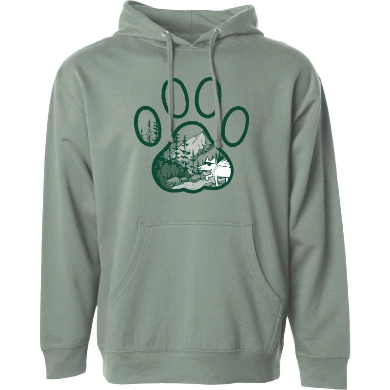 men's adventure sweatshirts-Forest Paw- Sweatshirt Pullover Hoodie