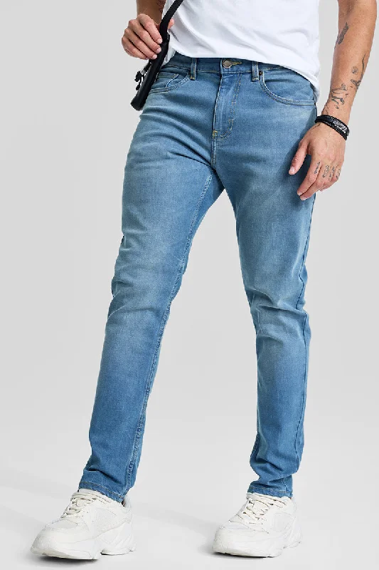 men's activewear pants-Blue Tapered Fit Jeans